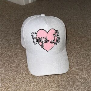 Boys Lie White and Pink Hat